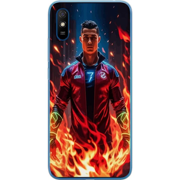 Kompatibel Mobilcover til Xiaomi Redmi 9A Ronaldo Inferno - fodboldhelt i flammer