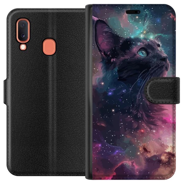 Kompatibelt Lommeboketui til Samsung Galaxy A20e Katten i Galaksen Kompatibelt Lommeboketui til Samsung Galaxy A20e Katten i Galaksen