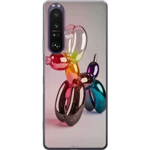 Kompatibel Mobilcover til Sony Xperia 1 III Balloon Pup farverig ballonhund i pop art-glasstil, regnbuefarver og moderne trendy design