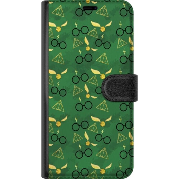 Kompatibelt Plånboksfodral till Samsung Galaxy A32 5G Harry Potter glasögon gyllene kvicken dödsreliker magisk design med mystik och trollkarlskänsla