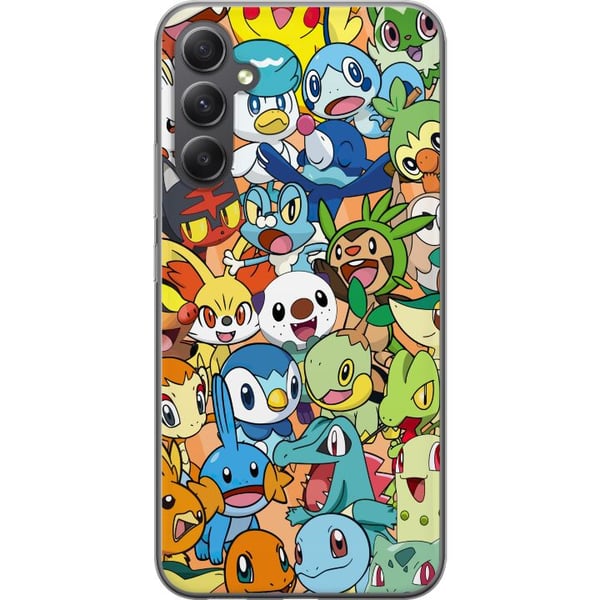 Kompatibel Mobilcover til Samsung Galaxy A35 Pokémon-design – Pikachu-collage i farverig illustration til samlere