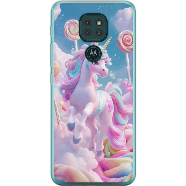 Kompatibel Mobilcover til Motorola Moto G9 Play Enhörning Candy Pastell Kawaii Motiv Söt Populär Färg