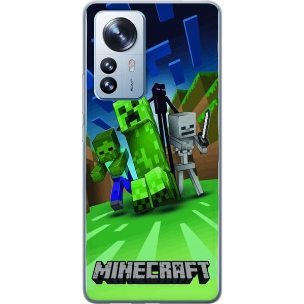 Yhteensopiva Puhelinkuori Xiaomi 12 Pro Minecraft Creeper mobilskal i klassisk grön pixelstil