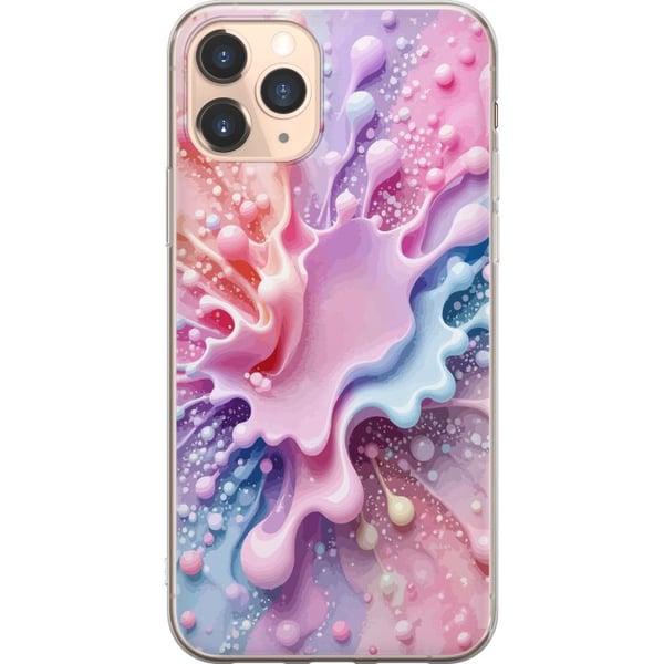Kompatibelt Mobildeksel til Apple iPhone 11 Pro Pastell-splashdesign – Abstrakt kunst i rosa, blått og lilla fargemønster