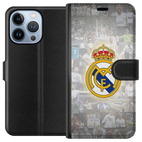 Yhteensopiva Lompakkokotelo Apple iPhone 13 Pro Real Madrid Emblem Fotboll Klubbmärke Vit Guld Design Yhteensopiva Lompakkokotelo Apple iPhone 13 Pro Real Madrid Emblem Fotboll Klubbmärke Vit Guld Design