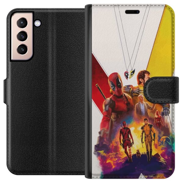 Kompatibelt Lommeboketui til Samsung Galaxy S21 Wolverine Deadpool Kompatibelt Lommeboketui til Samsung Galaxy S21 Wolverine Deadpool