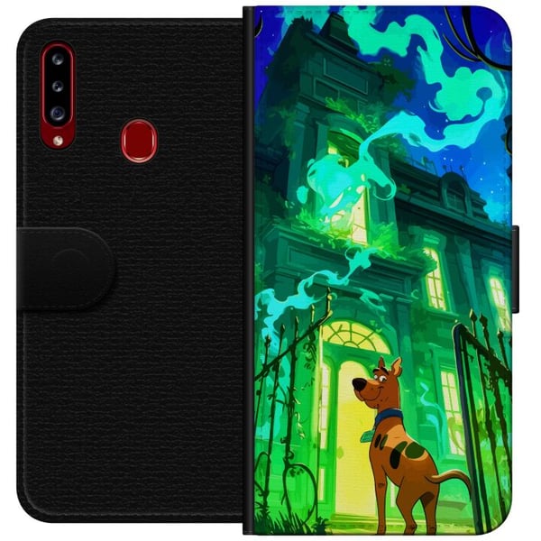 Yhteensopiva Lompakkokotelo Samsung Galaxy A20s Scooby Doo kummitustalo-juliste sarjakuva mysteeri koira aave vihreä karmiva Halloween retro sarja ta