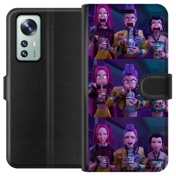 Yhteensopiva Lompakkokotelo Xiaomi 12 KPop Demon Hunters -keräilyhahmo, tumma tyyli