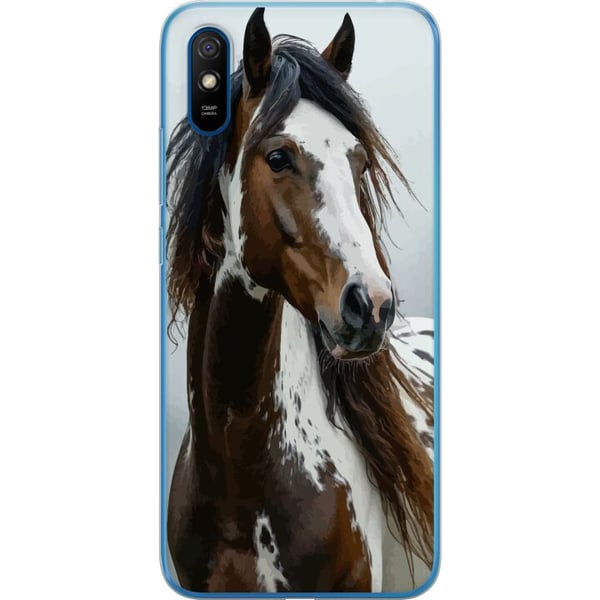 Kompatibelt Mobilskal till Xiaomi Redmi 9A Häst Djurmotiv Grafisk Design Natur Kraftfullt Motiv Populär Väggkonst Djurtema Ridning