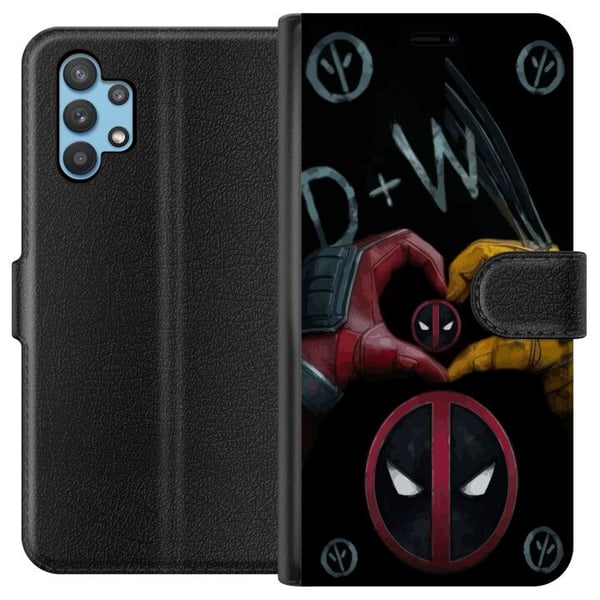 Kompatibelt Plånboksfodral till Samsung Galaxy A32 5G Deadpool & Wolverine Kärlek Kompatibelt Plånboksfodral till Samsung Galaxy A32 5G Deadpool & Wolverine Kärlek