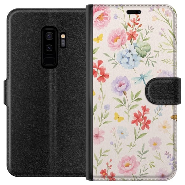 Kompatibelt Plånboksfodral till Samsung Galaxy S9+ Blommor Kompatibelt Plånboksfodral till Samsung Galaxy S9+ Blommor