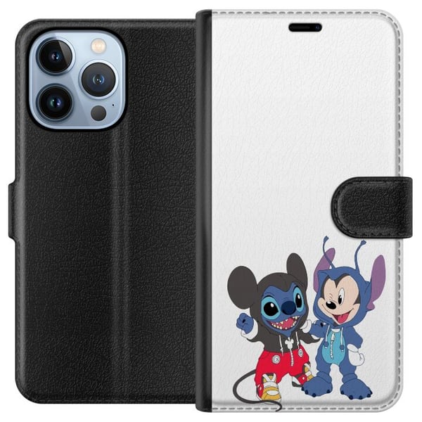 Yhteensopiva Lompakkokotelo Apple iPhone 13 Pro Stitch Mikki Hiiri Yhteensopiva Lompakkokotelo Apple iPhone 13 Pro Stitch Mikki Hiiri
