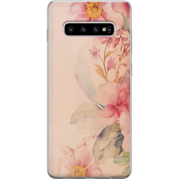 Kompatibel Mobilcover til Samsung Galaxy S10+ Farverige Blomster