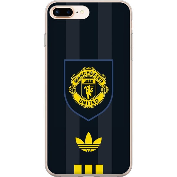 Yhteensopiva Puhelinkuori Apple iPhone 8 Plus Manchester United juliste Adidas vaakuna jalkapalloseura Premier League logo keltainen musta retro desi Yhteensopiva Puhelinkuori Apple iPhone 8 Plus Manchester United juliste Adidas vaakuna jalkapalloseura Premier League logo keltainen musta retro desi