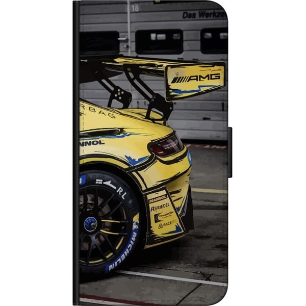 Kompatibelt Lommeboketui til OnePlus 9 Pro AMG Mercedes plakat racing sportsbil gul luksus bilindustri tysk merke motorsport bildesign retro