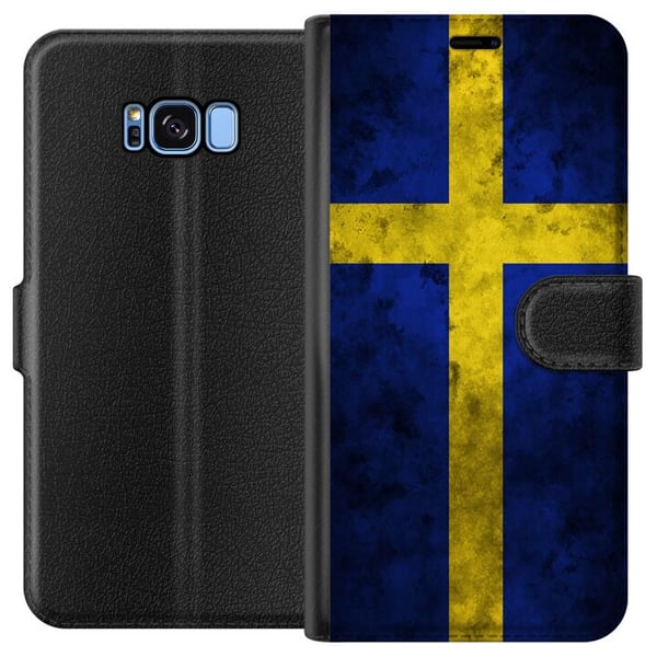 Kompatibelt Plånboksfodral till Samsung Galaxy S8 Sverige Flagga Kompatibelt Plånboksfodral till Samsung Galaxy S8 Sverige Flagga