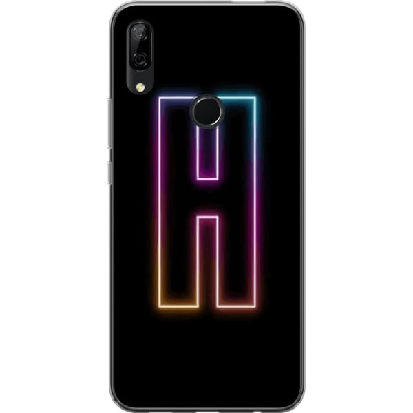 Kompatibelt Mobilskal till Huawei P Smart Z Minimalistisk neonbokstav H i färgskiftande ljus mot svart bakgrund
