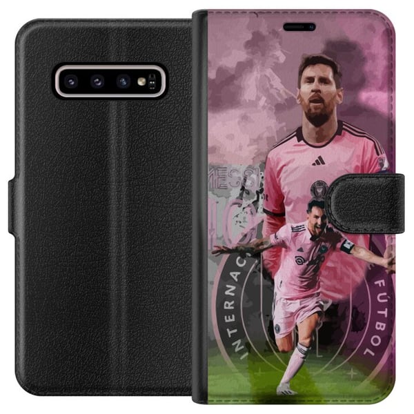 Kompatibelt Plånboksfodral till Samsung Galaxy S10+ Messi