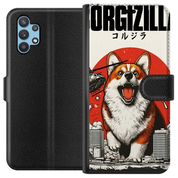 Kompatibelt Plånboksfodral till Samsung Galaxy A32 5G Corgizilla Kompatibelt Plånboksfodral till Samsung Galaxy A32 5G Corgizilla