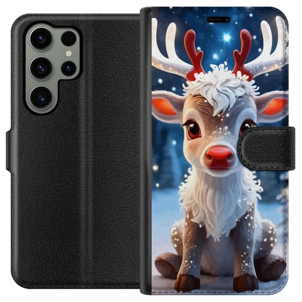 Kompatibel Tegnebogsetui til Samsung Galaxy S23 Ultra Sød rensdyr vinter julemotiv kawaii rensdyr sne lys lys magisk jul sød højtid plakat Kompatibel Tegnebogsetui til Samsung Galaxy S23 Ultra Sød rensdyr vinter julemotiv kawaii rensdyr sne lys lys magisk jul sød højtid plakat