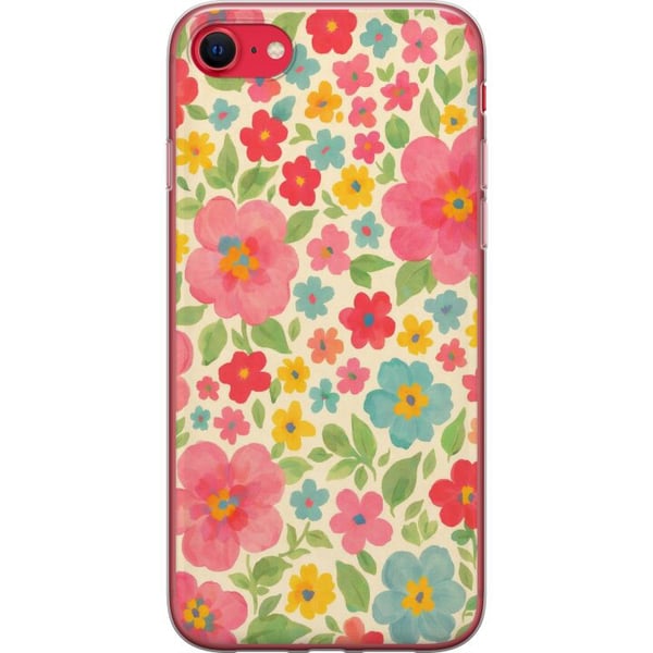 Kompatibelt Mobilskal till Apple iPhone SE (2022) Lekfulla blommor i färgstarkt handmålat mönster Kompatibelt Mobilskal till Apple iPhone SE (2022) Lekfulla blommor i färgstarkt handmålat mönster
