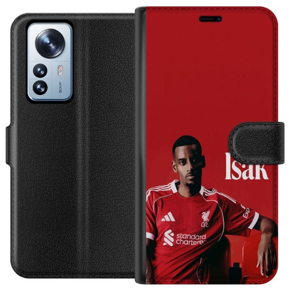 Kompatibelt Plånboksfodral till Xiaomi 12 Pro Alexander Isak fotboll poster Liverpool shirt Sweden landslag striker Premier League forward design