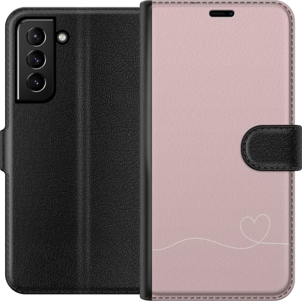 Yhteensopiva Lompakkokotelo Samsung Galaxy S21+ 5G Ruusunpunainen Aivot Suunnittelu
