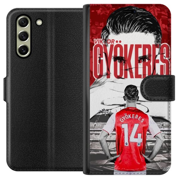 Kompatibelt Lommeboketui til Samsung Galaxy S21 FE 5G Viktor Gyökeres Arsenal-illustrasjon – Fotballkunst med draktnummer 14