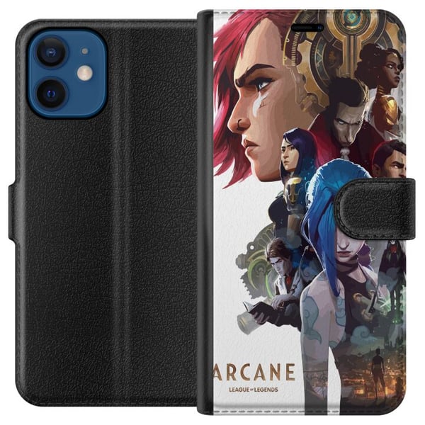 Kompatibelt Lommeboketui til Apple iPhone 12 Arcane LoL-plakat League of Legends Netflix-anime Jinx Vi spillkarakterer fanart fantasykunst