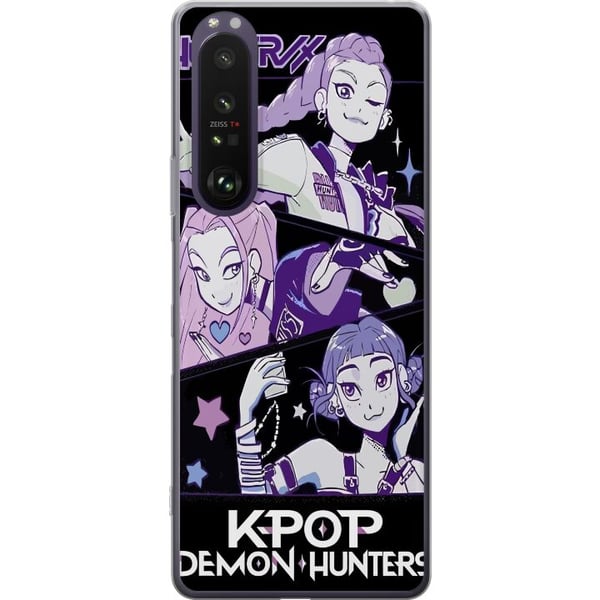 Kompatibel Mobilcover til Sony Xperia 1 III Kpop Dæmonjægere Huntrix Trio Lilla Stjerner Retro Kosmisk Idolglød