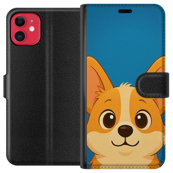 Kompatibelt Plånboksfodral till Apple iPhone 11 Hello Corgi Kompatibelt Plånboksfodral till Apple iPhone 11 Hello Corgi