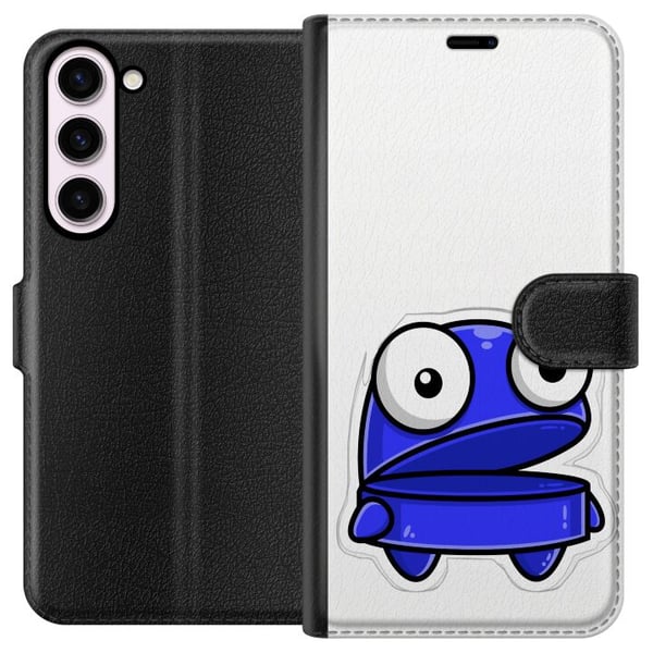 Kompatibel Tegnebogsetui til Samsung Galaxy S23+ Blå tegneseriefigur med et åbent udtryk og store øjne i en sjov og let illustration Kompatibel Tegnebogsetui til Samsung Galaxy S23+ Blå tegneseriefigur med et åbent udtryk og store øjne i en sjov og let illustration