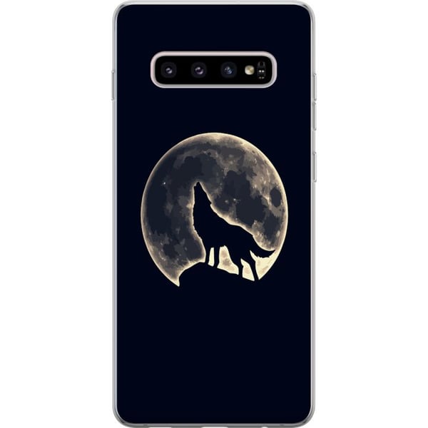 Kompatibelt Mobildeksel til Samsung Galaxy S10+ Ulve Måne Kompatibelt Mobildeksel til Samsung Galaxy S10+ Ulve Måne