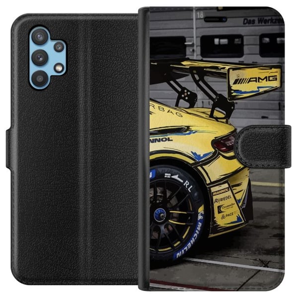 Kompatibelt Plånboksfodral till Samsung Galaxy A32 5G AMG Mercedes poster racing sportbil gul luxury automotive German brand motorsport car design re
