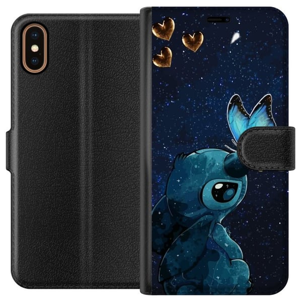 Kompatibelt Plånboksfodral till Apple iPhone X Stitch fjärill