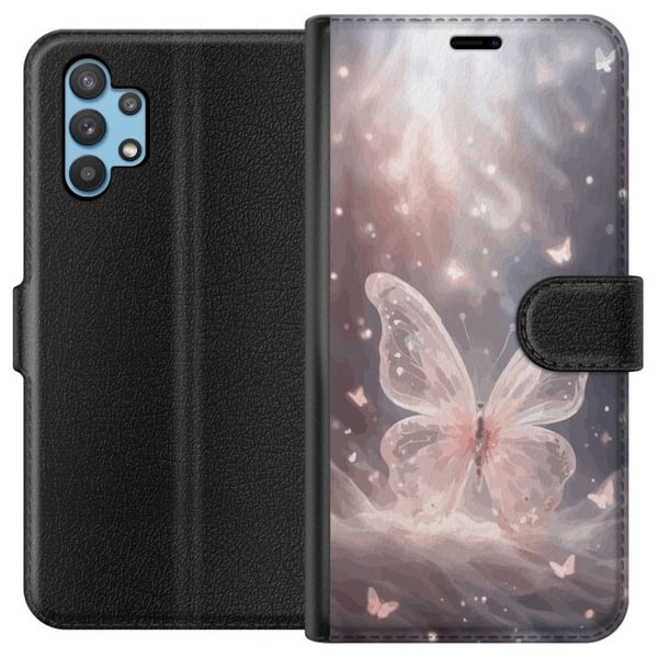 Kompatibel Tegnebogsetui til Samsung Galaxy A32 5G Sommerfugl