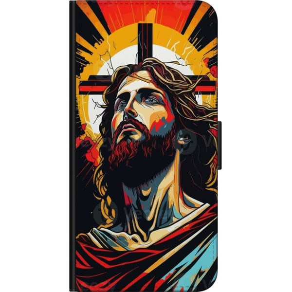 Kompatibelt Lommeboketui til Samsung Galaxy A03s Jesus & Kort - religiøst motiv med dyp symbolikk