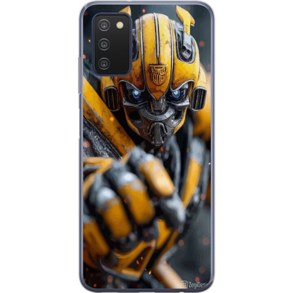Kompatibelt Mobildeksel til Samsung Galaxy A03s Bumblebee Transformers gul robot mecha sci-fi actionkriger detaljert cyberpunkheltemotiv plakat