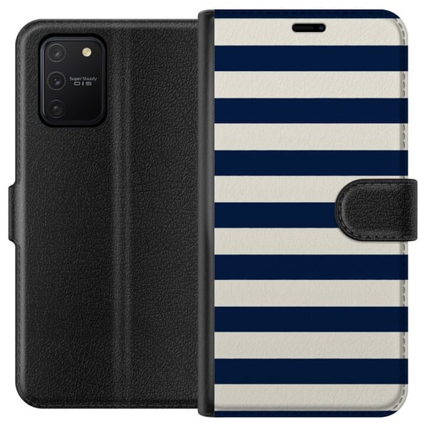 Kompatibelt Lommeboketui til Samsung Galaxy S10 Lite Stripete marineblå striper marineblå hvit nautisk mønster maritim mote inspirasjon tidløst klass Kompatibelt Lommeboketui til Samsung Galaxy S10 Lite Stripete marineblå striper marineblå hvit nautisk mønster maritim mote inspirasjon tidløst klass