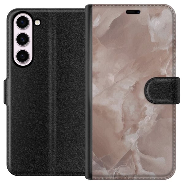 Yhteensopiva Lompakkokotelo Samsung Galaxy S23+ Marmori Vaaleanpunainen