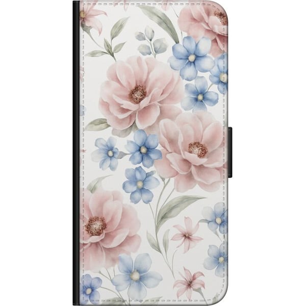 Kompatibel Tegnebogsetui til Motorola Moto G9 Play Romantiske blomster