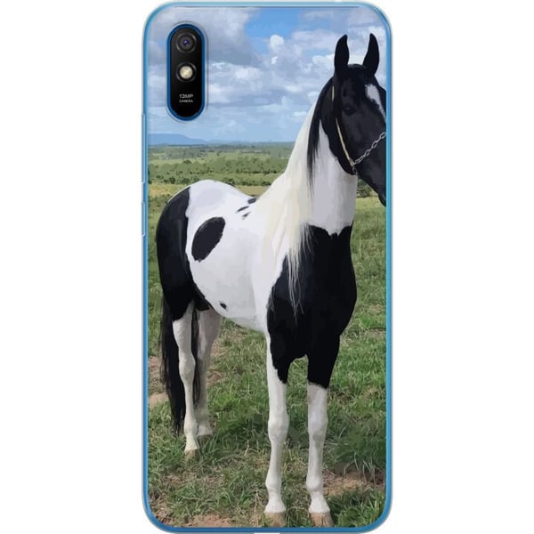 Kompatibel Mobilcover til Xiaomi Redmi 9A Hestemagi - stiliseret hest i en rolig farveskala