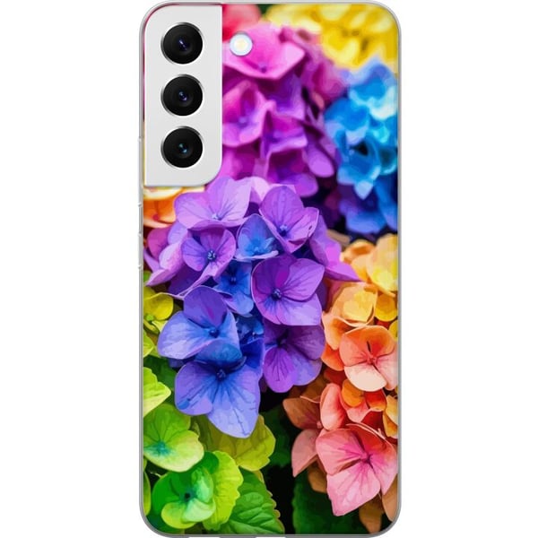 Kompatibelt Mobildeksel til Samsung Galaxy S22 5G Hortensia hortensiablomster fargerike blomster regnbue blomstermønster lilla rosa blå gul oransje k