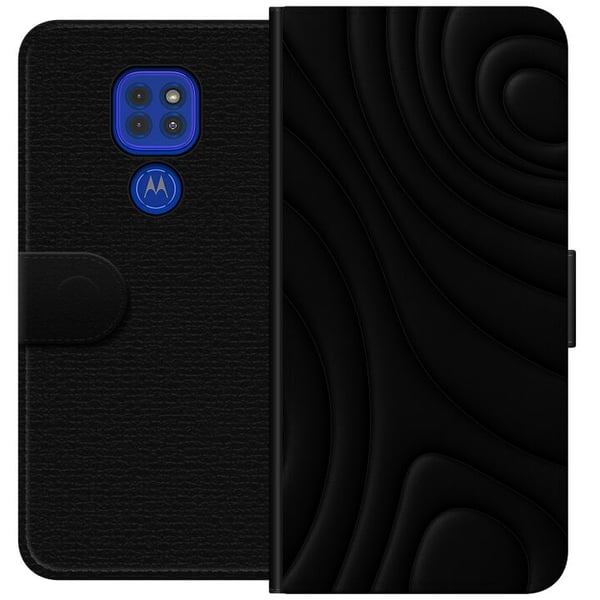 Kompatibel Tegnebogsetui til Motorola Moto G9 Play Sorte Bølger