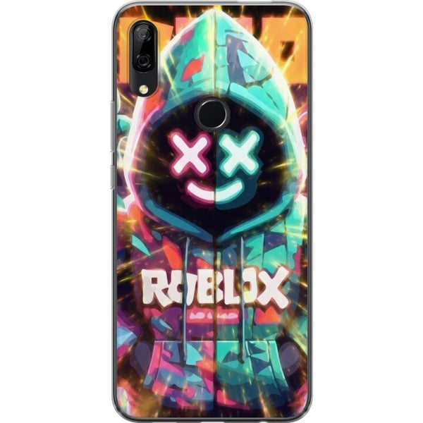 Kompatibel Mobilcover til Huawei P Smart Z Neonfarvet Roblox-inspireret hoodiefigur med lysende effekter og energifyldt baggrund, kraftfuld gaming-il
