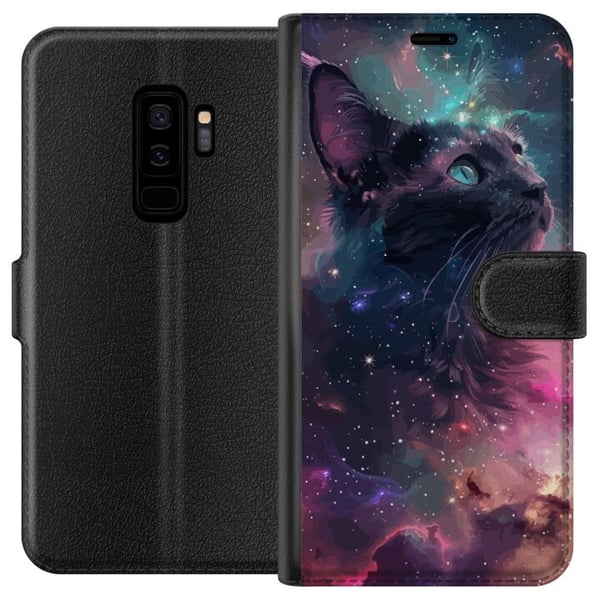Kompatibelt Plånboksfodral till Samsung Galaxy S9+ Katten i Galaxen