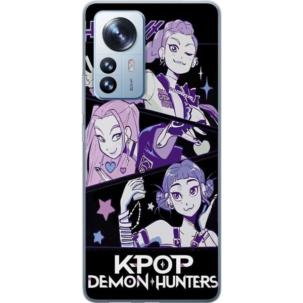 Yhteensopiva Puhelinkuori Xiaomi 12 Pro Kpop Demoninmetsästäjät Huntrix Trio Violetit Tähdet Retro Kosminen Idolihehku