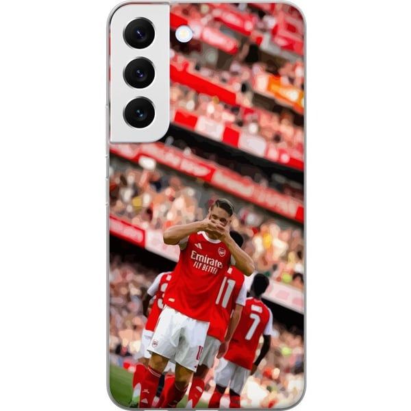 Kompatibelt Mobilskal till Samsung Galaxy S22 5G Arsenal illustration – Martin Ødegaard i fotbollströja målgest design