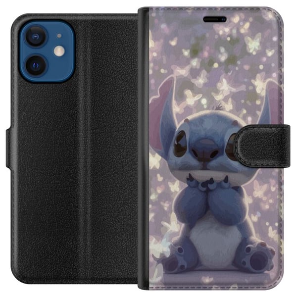 Yhteensopiva Lompakkokotelo Apple iPhone 12 mini Stitch perhosten kanssa söpö Disney kawaii sininen avaruusolento perhoset maaginen pastellinen uneno