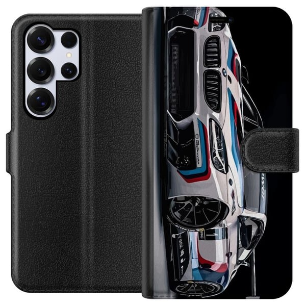 Kompatibelt Lommeboketui til Samsung Galaxy S25 Ultra BMW M Power-illustrasjon – nærbilde av sportsbil i hvitt racingdesign Kompatibelt Lommeboketui til Samsung Galaxy S25 Ultra BMW M Power-illustrasjon – nærbilde av sportsbil i hvitt racingdesign